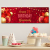 Personalised Party Banner For 75th Birthday Red Gold Balloons