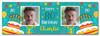 Personalised Party Banner For 80th Birthday With Photo Male Turquoise Cake