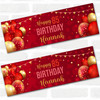 Personalised Party Banner For 85th Birthday Red Gold Balloons