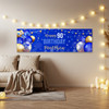 Personalised Party Banner For 90th Birthday Male Blue Gold Balloons