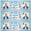 Personalised Party Banner For 95th Birthday With Photo Male Blue Balloon Gift