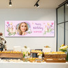 Personalised Party Banner For Birthday With Photo Female Spa Pamper Pink