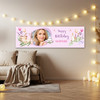 Personalised Party Banner For Birthday With Photo Female Spa Pamper Pink