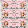 Personalised Party Banner For Birthday With Photo Female Spa Pamper Bunting Pink