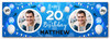 Personalised Party Banner For 20th Birthday With Photo Male Blue Balloons