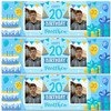 Personalised Party Banner For 20th Birthday With Photo Male Blue Cake Gift