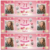 Personalised Party Banner For 21st Birthday With Photo Female Pink Balloon Gift