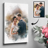 Wedding Anniversary Gift, Watercolour Portrait From Photo, Framed Print Canvas Art