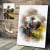 Personalised Engagement Watercolour Portrait From Your Photo Custom Couple Gift, Print Or Canvas
