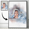 Personalised New Baby Watercolour Portrait From Your Photo, Baby Gift, Framed Print Canvas