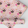 Personalised Wrapping Paper Kids Birthday Dark Skin Pink Girls Custom Gift Wrap