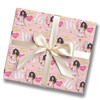 Personalised Wrapping Paper Kids Birthday Dark Skin Pink Girls Custom Gift Wrap