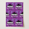 Personalised Wrapping Paper Kids Birthday Fortnite Stars Purple Custom Gift-Wrap