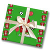 Personalised Wrapping Paper Kids Birthday Green Football Boys Custom Gift Wrap