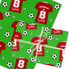 Personalised Wrapping Paper Kids Birthday Green Football Custom Gift Wrap