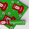 Personalised Wrapping Paper Kids Birthday Green Football Custom Gift Wrap
