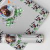 Personalised Wrapping Paper Kids Birthday Grey & Green Football Custom Gift Wrap
