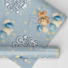 Personalised Wrapping Paper Kids Birthday Grey Blue Teddy Bear Custom Gift Wrap