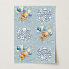 Personalised Wrapping Paper Kids Birthday Grey Blue Teddy Bear Custom Gift Wrap