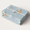 Personalised Wrapping Paper Kids Birthday Grey Blue Teddy Bear Custom Gift Wrap