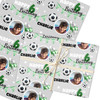 Personalised Wrapping Paper Kids Birthday Grey Photo Football Custom Gift Wrap