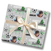 Personalised Wrapping Paper Kids Birthday Grey Photo Football Custom Gift Wrap
