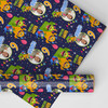 Personalised Wrapping Paper Kids Birthday Monsters Photo Navy Custom Gift Wrap