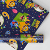 Personalised Wrapping Paper Kids Birthday Navy Monsters Photo Custom Gift Wrap