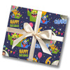 Personalised Wrapping Paper Kids Birthday Navy Monsters Photo Custom Gift Wrap