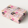 Personalised Wrapping Paper Kids Birthday Pink & Gold Girls Custom Gift Wrap