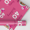 Personalised Wrapping Paper 40th Birthday For Her Pink Custom Gift Wrap