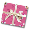 Personalised Wrapping Paper 40th Birthday For Her Pink Custom Gift Wrap