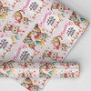 Personalised Wrapping Paper Kids Birthday Pink Cats Girls Custom Gift Wrap