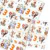 Personalised Wrapping Paper Kids Birthday Safari Animals White Custom Gift Wrap