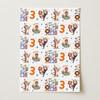 Personalised Wrapping Paper Kids Birthday Safari Animals White Custom Gift Wrap