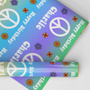 Personalised Wrapping Paper Kids Birthday Tie Dye Peace Custom Gift Wrap