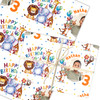 Personalised Wrapping Paper Kids Birthday Safari Animals Photo Custom Gift-Wrap