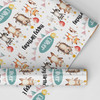 Personalised Wrapping Paper Kids Birthday Woodland Animal Custom Gift Wrap