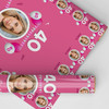 Personalised Wrapping Paper 40th Birthday Pink Photo Custom Gift Wrap