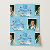 Personalised Wrapping Paper 60th Birthday Blue Photo For Him Custom Gift Wrap