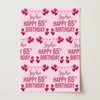 Personalised Wrapping Paper 65th Birthday Pink For Her Custom Gift Wrap