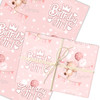 Personalised Wrapping Paper Kids Birthday Baby Pink Teddy Girls Custom Gift Wrap