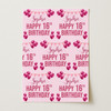Personalised Wrapping Paper 16th Birthday Pink Girls Custom Gift Wrap