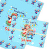Personalised Wrapping Paper Kids Birthday Blue Lilo & Stitch Custom Gift Wrap