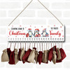 Personalised Christmas Advent Calendar Family Penguin DIY Xmas Countdown Sign