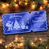 Blue Mirror Acrylic Ticket Winter Wonderland Christmas Trip Personalised Voucher Blue Mirror Acrylic Ticket Winter Wonderland Christmas Trip Personalised Voucher