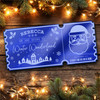 Blue Mirror Acrylic Ticket Winter Wonderland Christmas Day Out Personalised Blue Mirror Acrylic Ticket Winter Wonderland Christmas Day Out Personalised