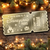 Blue Mirror Acrylic Ticket Surprise Disneyland Paris Trip Personalised Any Text