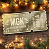 Blue Mirror Acrylic Ticket MGk Concert Personalised Any Text Voucher