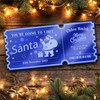 Blue Mirror Acrylic Ticket To See Santa Visit Christmas Personalised Any Text